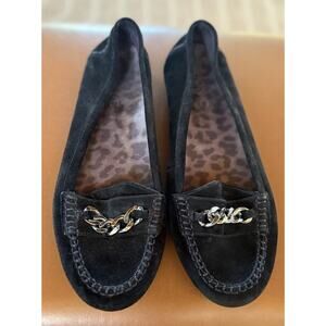 Vionic Mesa Black Suede Loafers Women Size 7 Orthopedic Comfort Shoe